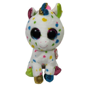 Ty Beanie Boos Harmonie Colorful Dot Unicorn Plush 2021 Buddies 10"